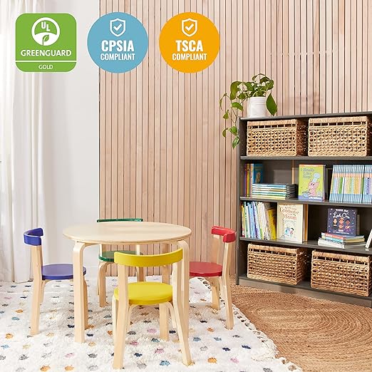 ECR4Kids Bentwood Table and Curved Back Chair Set, Kids Furniture - Image 5