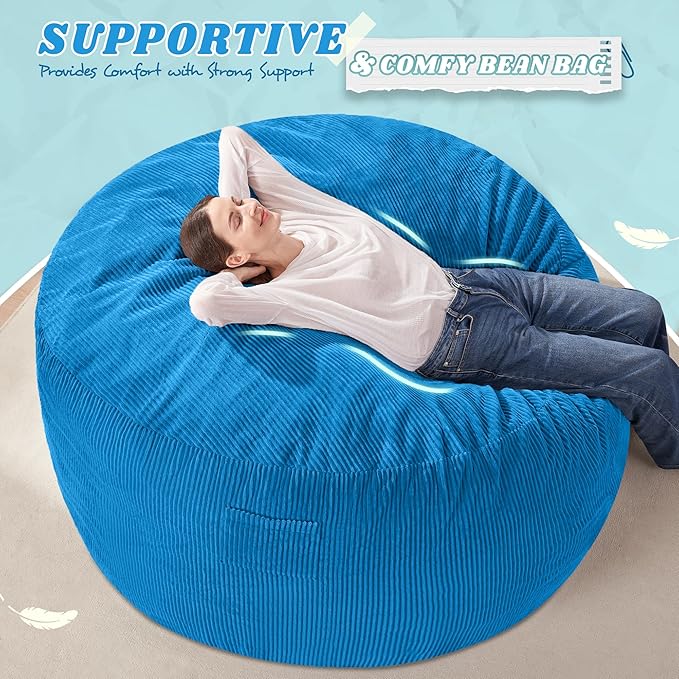 HABUTWAY 5FT Bean Bag Chair, Giant Bean Bag Chairs - Image 5
