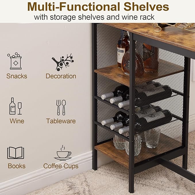 VECELO Bar Table and Chairs Set - Image 5