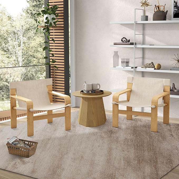 Ball & Cast Accent Chair Wide Armrest Mid-Century Lounge Living Room Chairs - Image 9