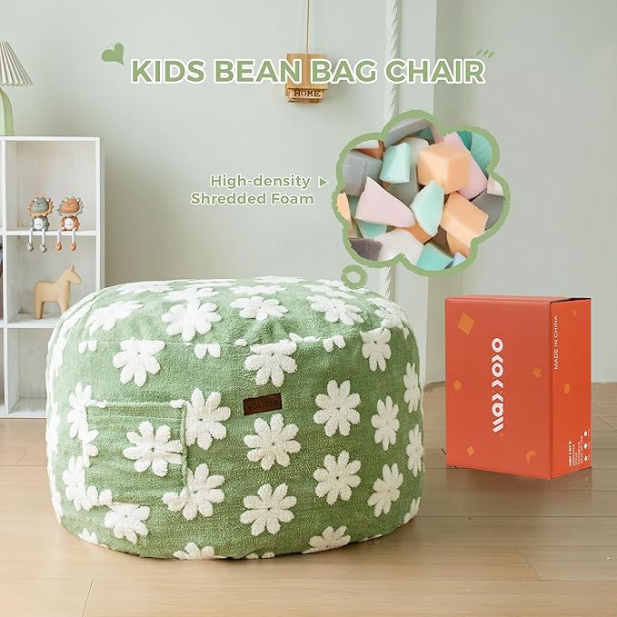 MAXYOYO Bean Bag Chair for Kids, Floral Pattern Lazy Chair - Image 6