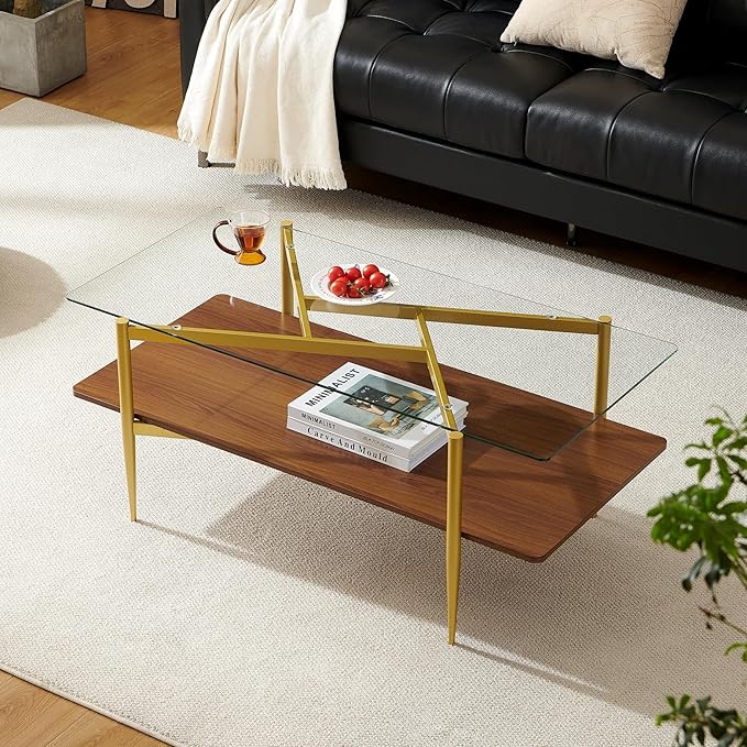 Rectangle Coffee Table, Mid-Century Modern Design, L41*W21*H17 inch, by PineFlicker