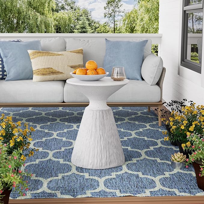 COSIEST Outdoor Side Table, Mushroom Shaped MgO Accent Table, Lightweight Patio - Image 7