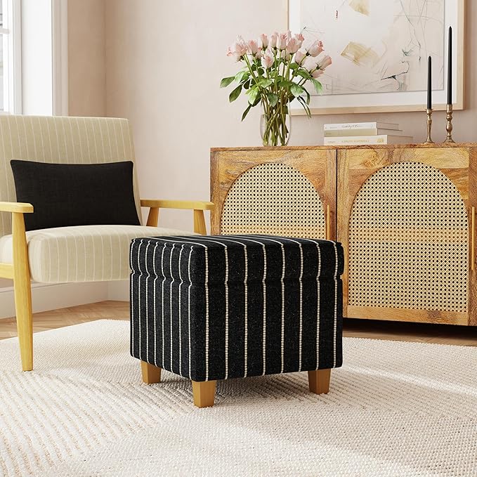HomePop Home Decor |K7342-F2372 | Classic Square Storage Ottoman - Image 2