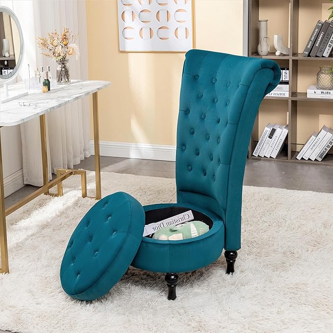 Container Furniture Royal High-Back Velvet Accent Chair - Image 10