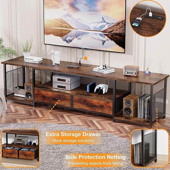 TV Stand with Drawers and Power Outlets - Image 4