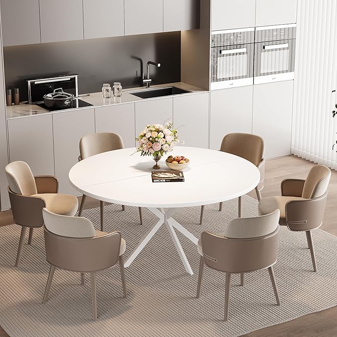 47.24" Round Dining Table, Modern Dining Room Table - Image 4