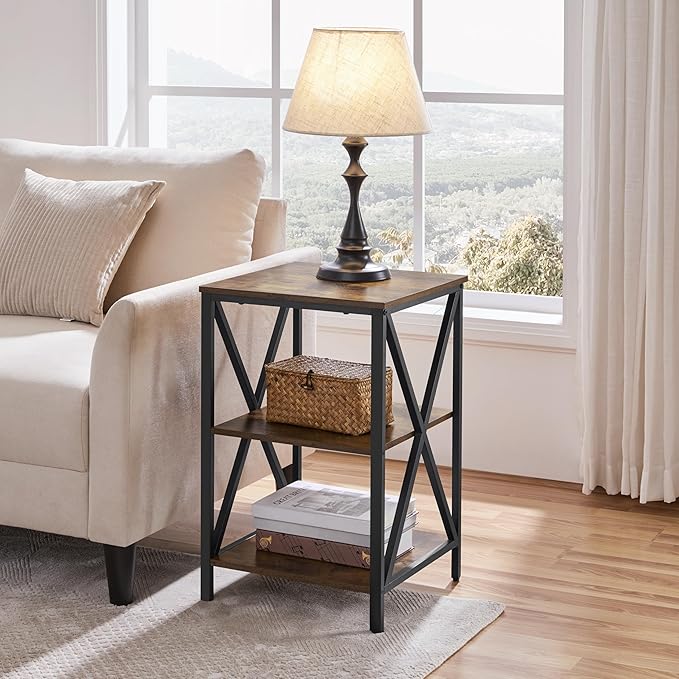 Yaheetech Industrial End Tables Set of 2, 3-Tier Side Tables - Image 4