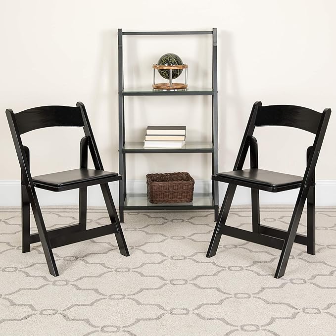 Flash Furniture 4 Pack HERCULES Series Black Wood Folding Chair - Image 2