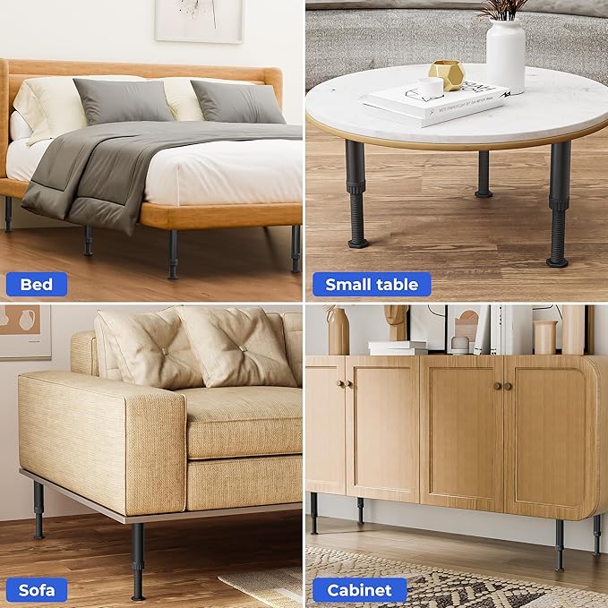 6 Pcs Adjustable Height Bed Support Legs 7.08-12.5 inch - Image 7