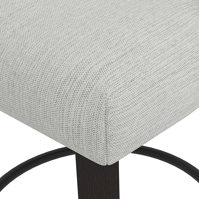 Counter Height Swivel Bar Stools Set of 2, Fabric in Ivory White - Image 9