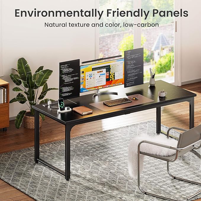 Huuger 63 x 24 inch Desk with Power Outlets & USB-C, Deeper & Thicker Desktop - Image 7