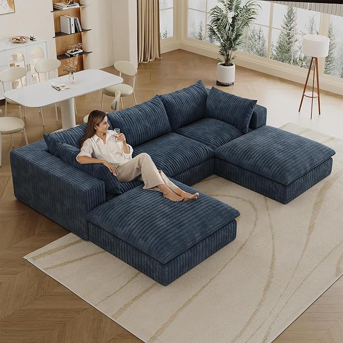 Down Filled Boneless Sectional Sofa Cloud Couch - Image 7