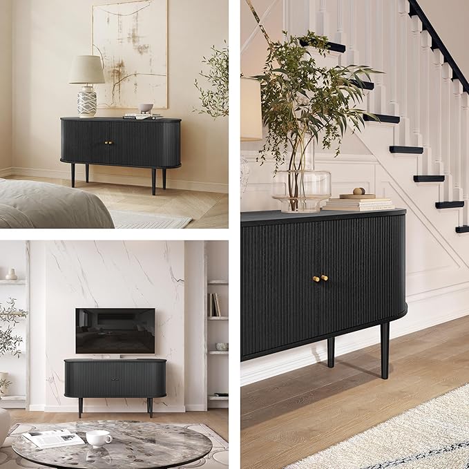 WERMO 55'' Black Sideboard Cabinet - Image 4