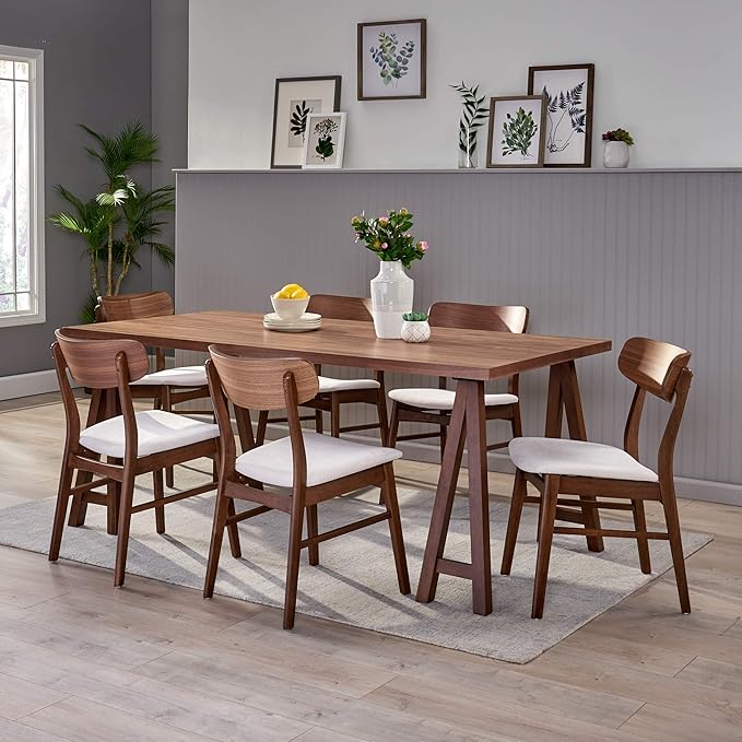 Christopher Knight Home Anthony Mid-Century Modern 7 Piece Dining Set, Light - Image 2