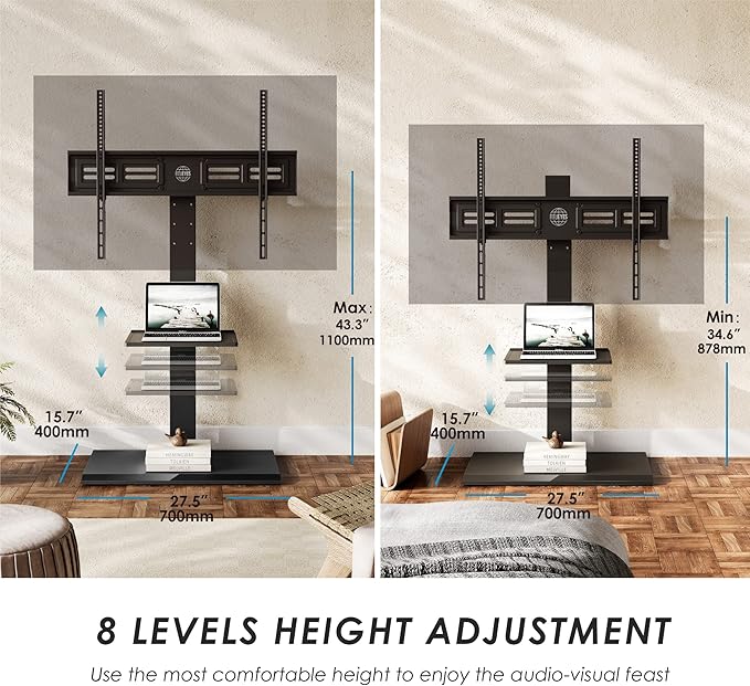 FITUEYES Floor TV Stand Iron Base - Image 4