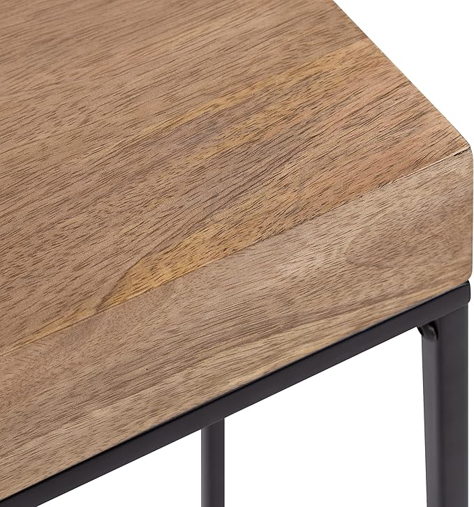 Kate and Laurel Karlsen Wood and Metal Narrow Side Table; 16 x 24 x 8; Natural - Image 7