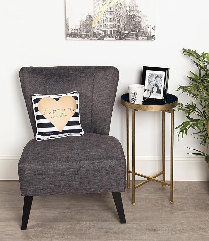 Kate and Laurel Celia Round Metal Foldable Tray Accent Table - Image 6