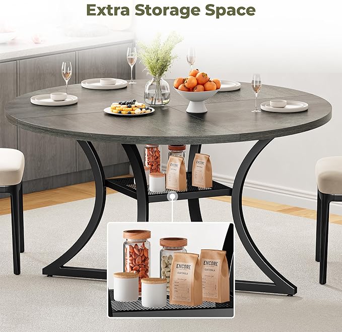 IRONCK 47.2" Round Dining Table - Image 4
