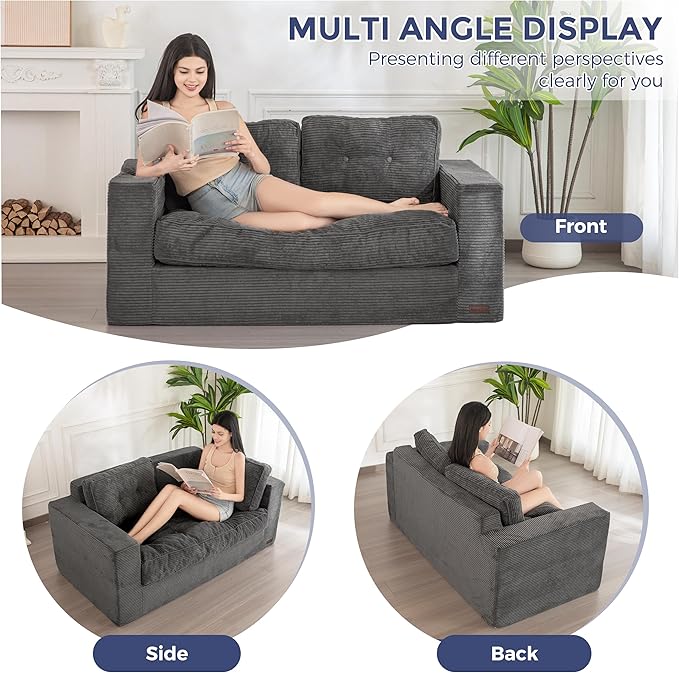 MAXYOYO Bean Bag Chair for Adults, Upholstered Floor Sofa - Image 5