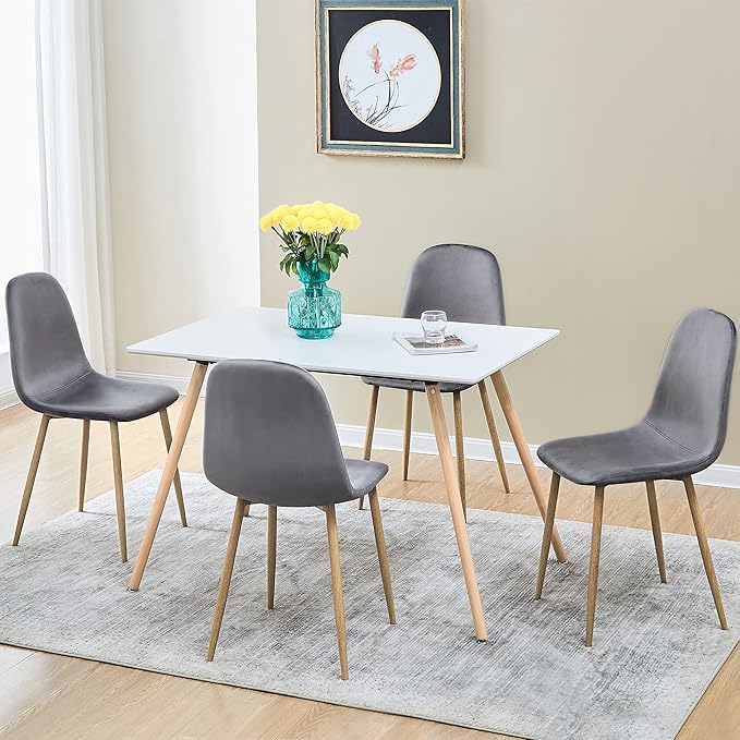 FurnitureR Dining Chairs Set of 4, Velvet Dining Room Seating, Upholstered - Image 7