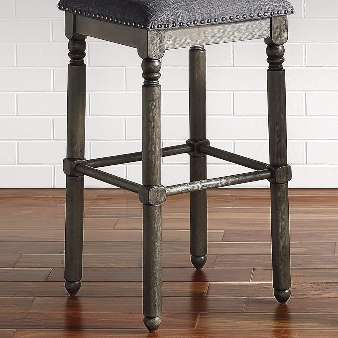 Roundhill Furniture Arnhem Wood Upholstered Bar Stools - Image 3