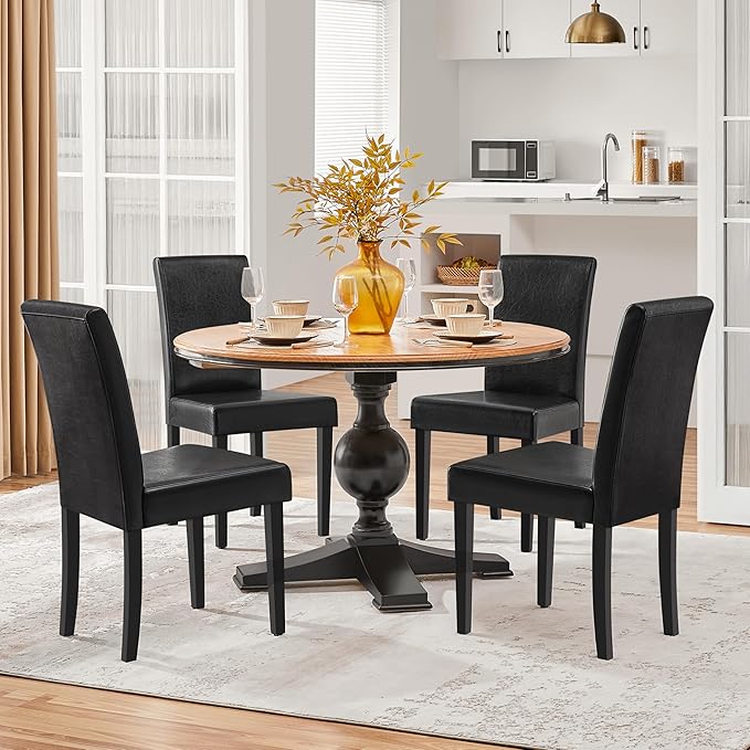 Yaheetech Dining Chairs Set of 4 PU Leather Upholstered Parsons Dining Chairs - Image 10