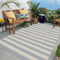 OJIA Striped Outdoor Area Rug 5'x7' Outdoor Rug, Washable Patio Rug Farmhouse by OJIA