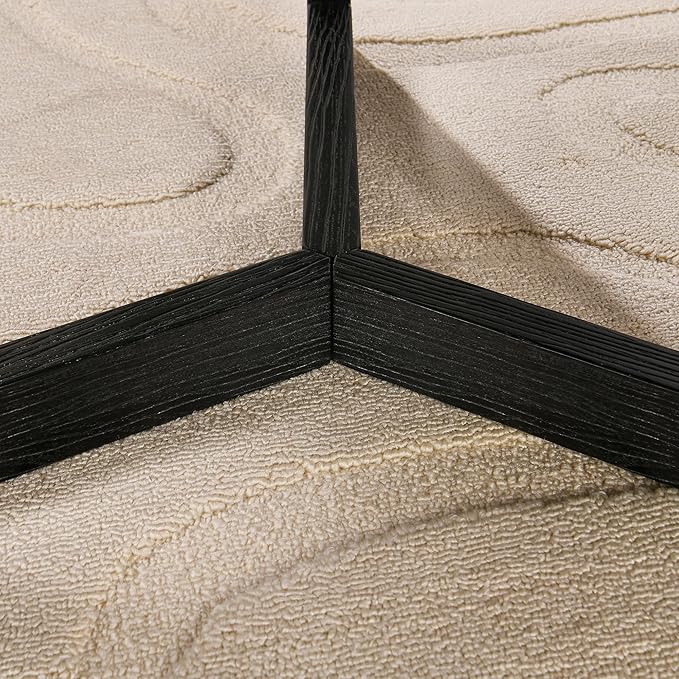 Large Round End Table with Storage Shelf, Rustic Beside Tables with Umbrella Top - Image 8