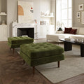 Poly and Bark Napa Velvet Ottoman in Distressed Green by POLYBARK