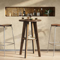 LITTLE TREE Portable Round Bar Table, High Top Bistro Pub Table, Mobile 2-Tier by LITTLETREE