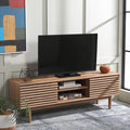 SAFAVIEH Aricia TV Stand for up to 65" Flatscreen – Oak Brown, 2 Sliding Doors by SAFAVIEH