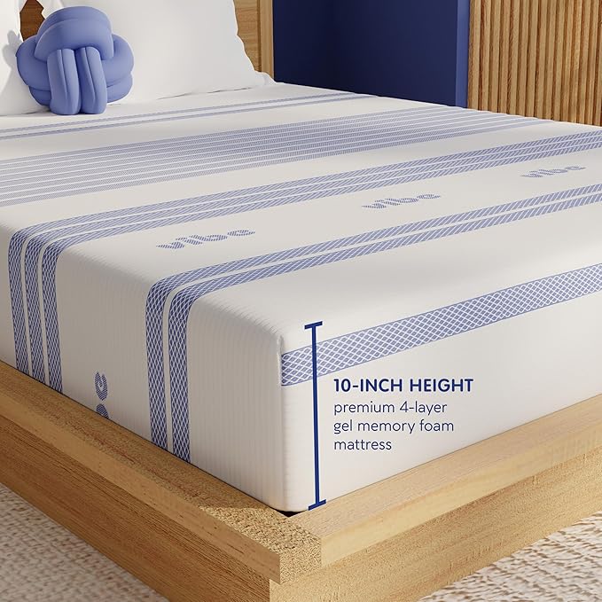 Vibe Gel Memory Foam Mattress, Fiberglass Free 10-Inch CertiPUR-US Certified - Image 6