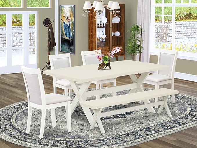 East West Furniture X027MZ001-6 6 Piece Kitchen Table Set Contains a Rectangle - Image 2