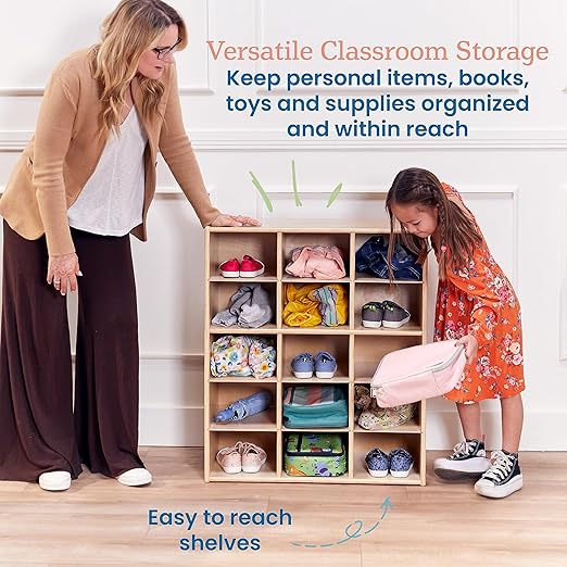 ECR4Kids Streamline 15 Cubby Tray Storage Cabinet, Classroom Furniture - Image 4