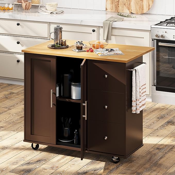 Shintenchi Rolling Kitchen Island Cart - Image 2