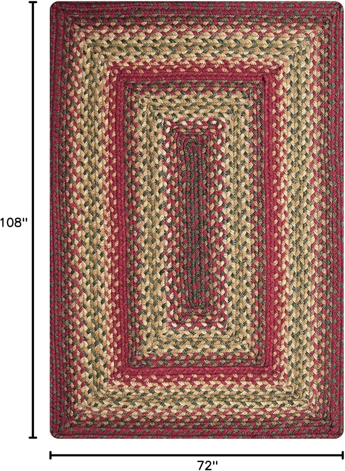Cider Barn Cranberry Red Braided Area Rug, 6x9' Rectangle - Image 2