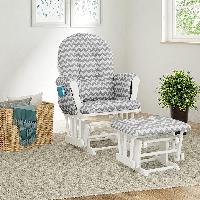 Storkcraft Premium Hoop Glider & Ottoman — GREENGUARD Gold Certified Nursery - Image 3