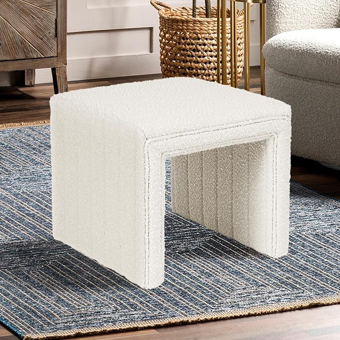 HomePop Modern Channel Tufted Ottoman Home Décor|Ottoman - Image 2