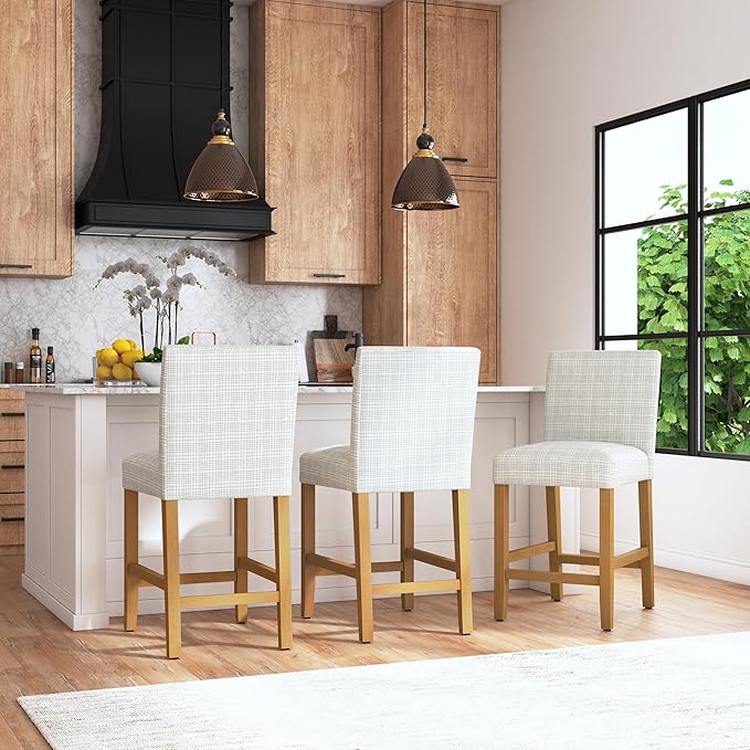 HomePop Home Decor | Classic Counter Height Bar Stools | 24 Inch Bar Stools | - Image 2