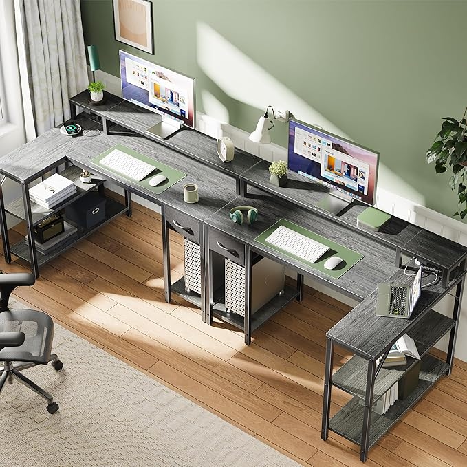 SUPERJARE 47 inch Reversible L Shaped Desk - Image 6
