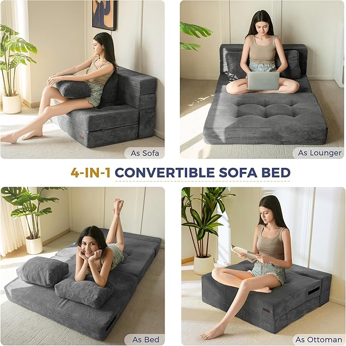MAXYOYO Convertible Sofa Bed, Fold Out Sleeper Sofa - Image 4