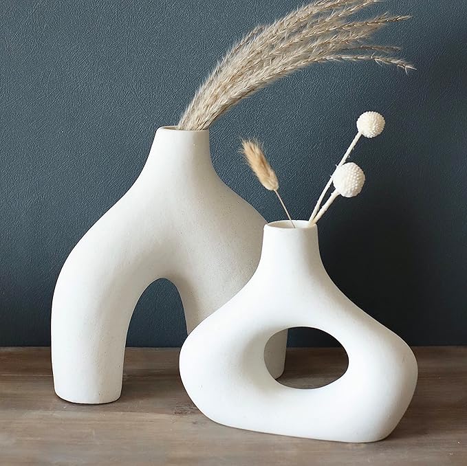 Carrot's Den Donut Vase, Hollow | Table Centerpiece, Olive Plant, Living Room - Image 7