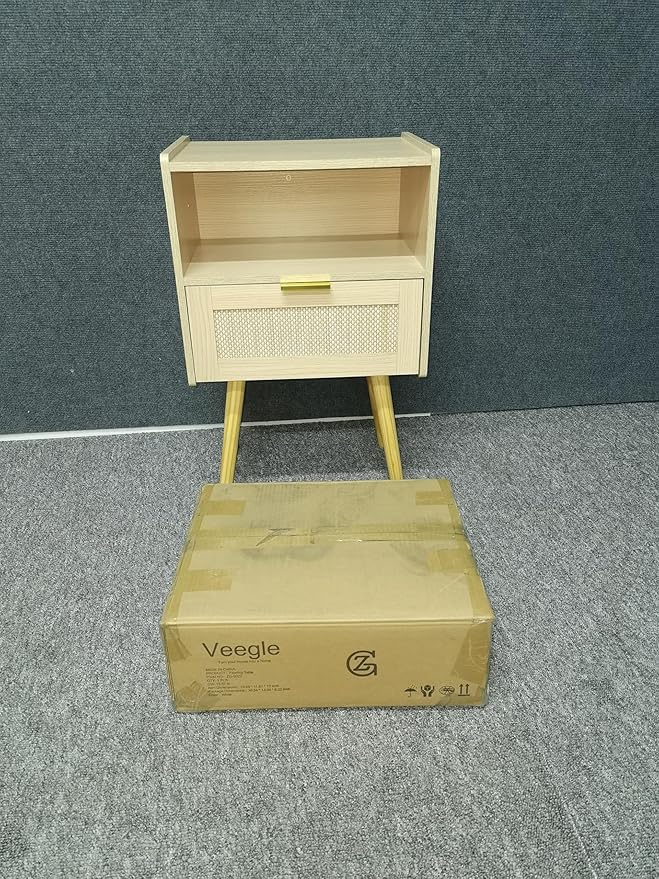 Rattan Nightstand, Modern Bedside Table - Image 7