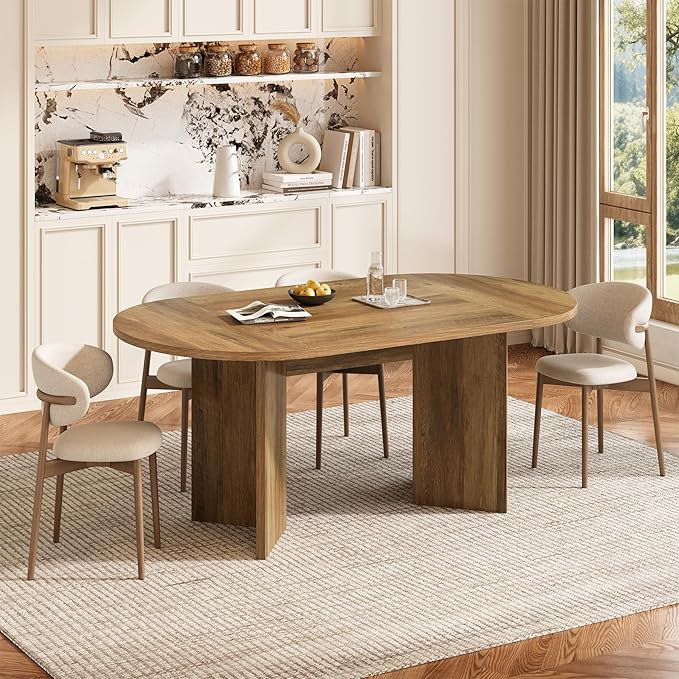 LITTLE TREE 63" Rustic Oval Dining Table - Image 5