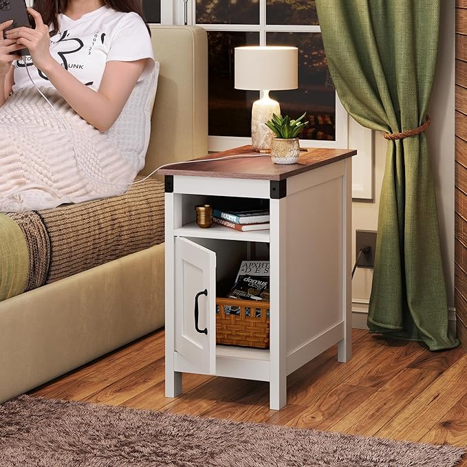 WLIVE White Farmhouse End Table - Image 4