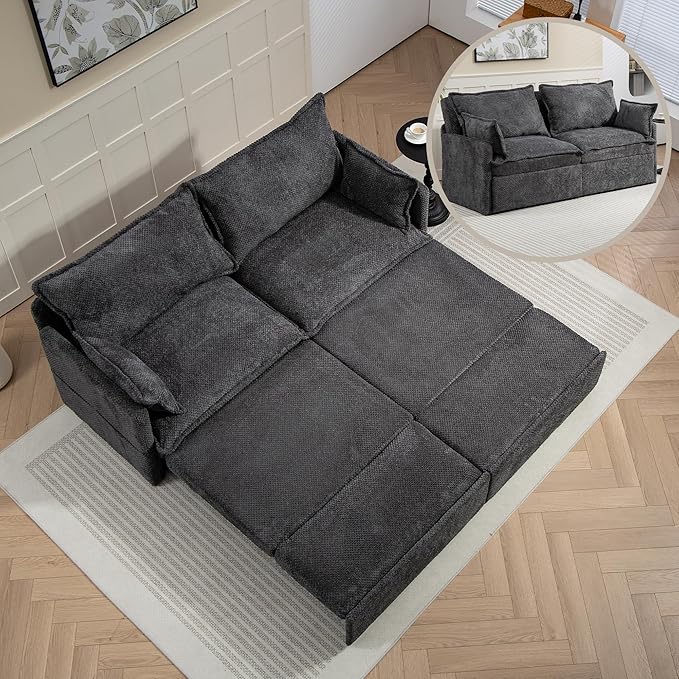 Furnimart 73.6" King Size Pull Out Sofa Bed, 3 in 1 Convertible Sleeper Bed by FurnimartFurniture