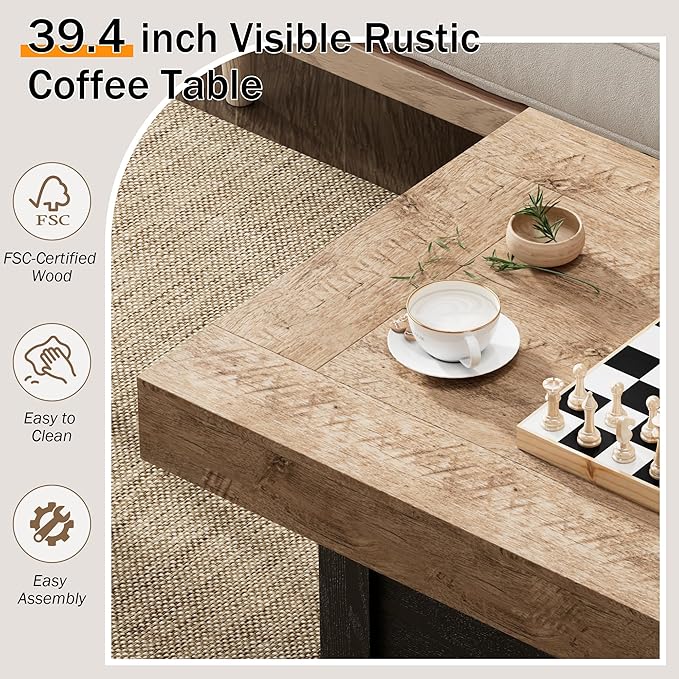 Coffee Table 39 in Rustic Center Table - Image 3