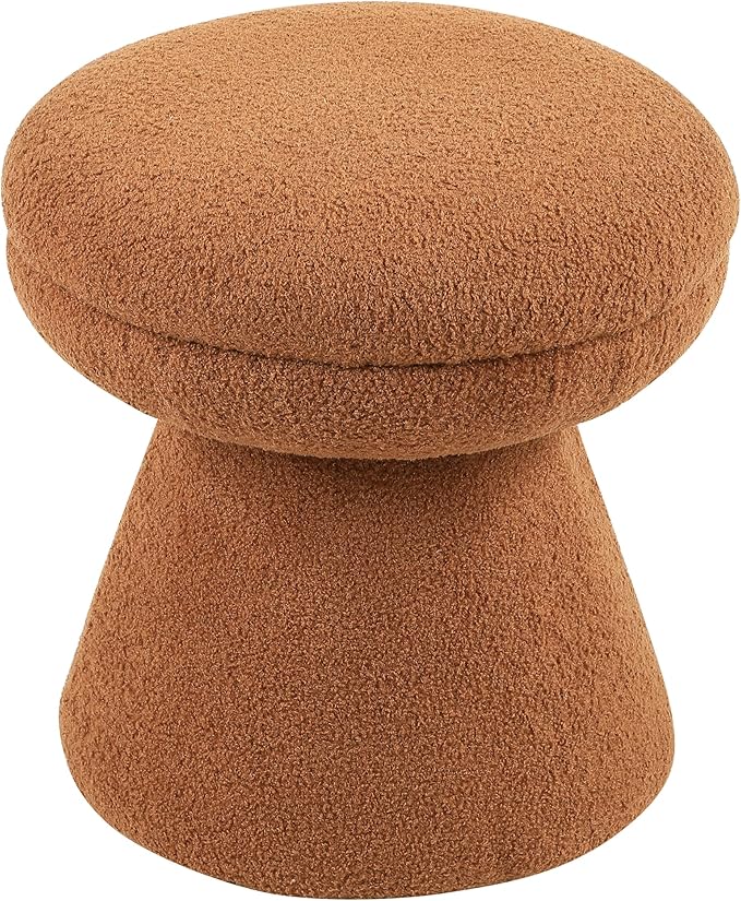Furniture of America Rami Modern 18-inch Mushroom-Shape Upholstered Ottoman - Image 3
