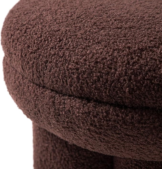 Furniture of America Rami Modern 18-inch Mushroom-Shape Upholstered Ottoman - Image 6